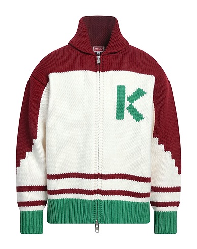 KENZO Pullover mit Zipper  Weiß 100% Wolle