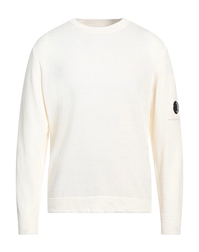 C.P. COMPANY Sweater White 47% Linen, 29% Cotton, 24% Polyamide