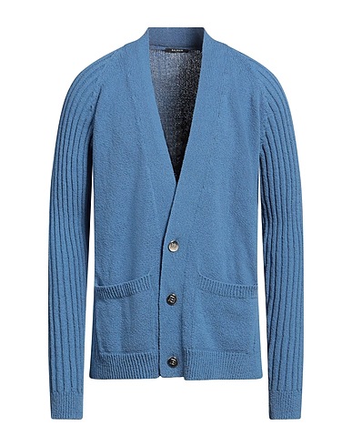 BALMAIN Cardigan Slate blue 80% Cotton, 12% Polyamide, 8% Viscose