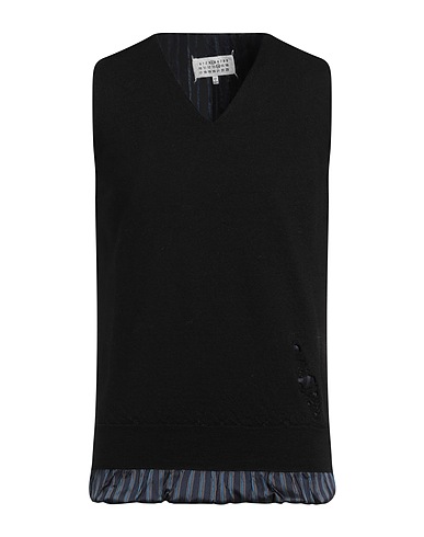 MAISON MARGIELA Sleeveless sweater Black 100% Wool, Polyester, Acetate