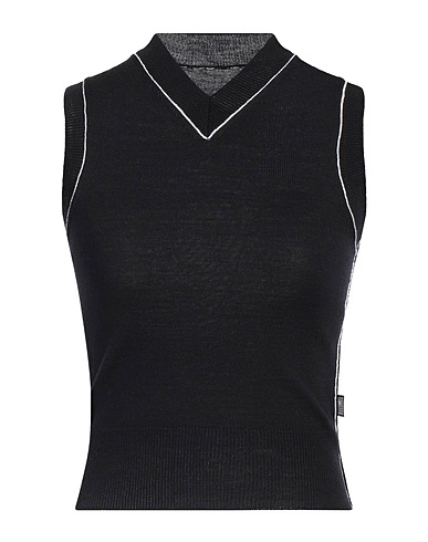 MM6 MAISON MARGIELA Sleeveless sweater Black 70% Virgin Wool, 30% Acrylic
