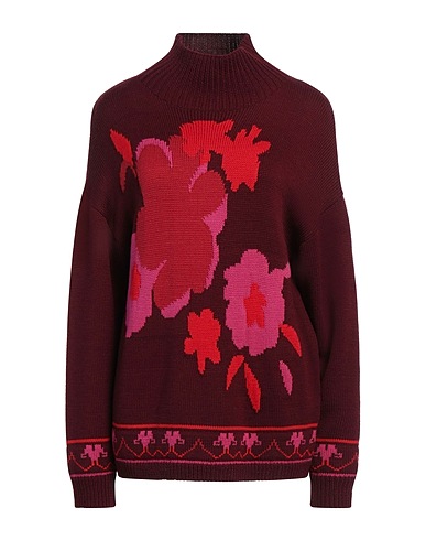 CLIPS MORE Polo neck Burgundy 50% Wool, 50% Acrylic