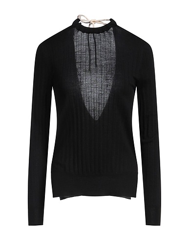 PLAN C Pullover Schwarz 100% Merinowolle