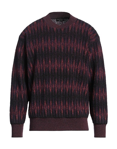 EMPORIO ARMANI Sweater Dark purple 36% Mohair wool, 33% Polyamide, 28% Alpaca wool, 3% Wool