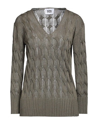 ALPHA STUDIO Jumper Military green 83% Viscose, 17% Polyester