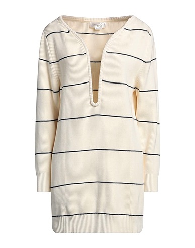 VICTORIA BECKHAM Short dress Cream 85% Cotton, 10% Silk, 5% Elastane