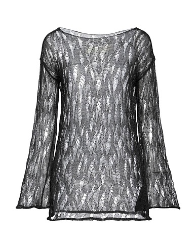 ISABEL BENENATO Pullover Nero 80% Cotone, 20% Fibra di metallo