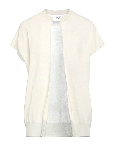 ALPHA STUDIO Cardigan Off white 78% Organic cotton, 22% Nylon