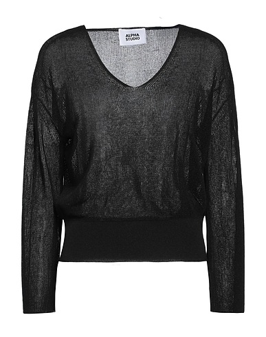 ALPHA STUDIO Jumper Black 83% Viscose, 17% Polyester