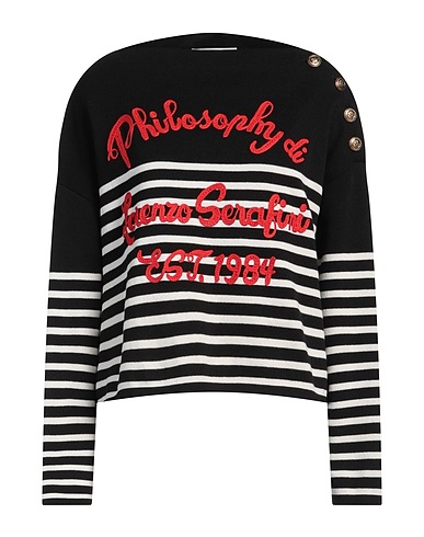 PHILOSOPHY di LORENZO SERAFINI Sweater Black 60% Cotton, 40% Wool