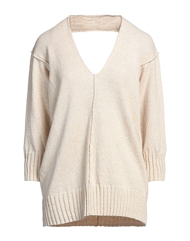 ISABEL BENENATO Jumper Beige 67% Cotton, 20% Linen, 13% Polyester