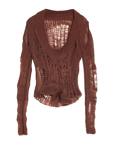 RICK OWENS Jumper Chocolate brown 50% Polyamide, 46% Mohair wool, 4% Wool