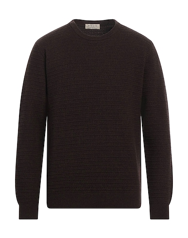 WOOL & CO Jumper Dark brown 100% Virgin Wool