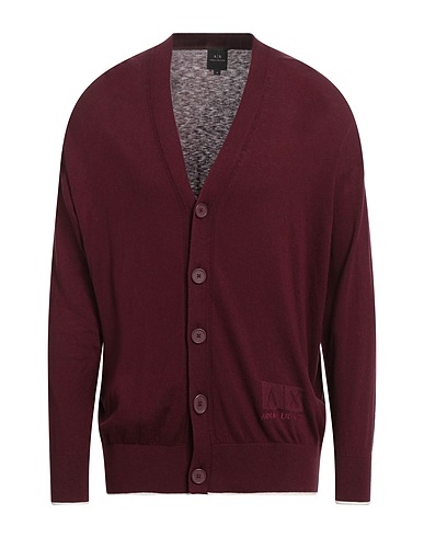 ARMANI EXCHANGE Cardigan Bordeaux 53% Cotone, 42% Viscosa, 5% Seta, Poliammide, Elastan