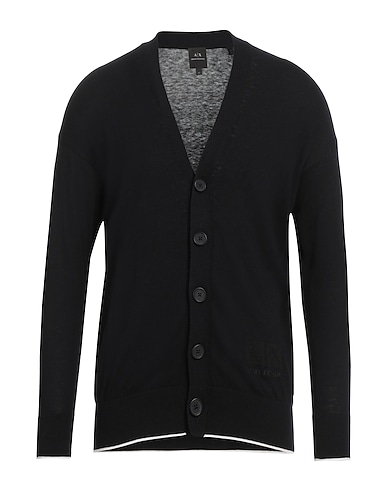 ARMANI EXCHANGE Cardigan Black 53% Cotton, 42% Viscose, 5% Silk, Polyamide, Elastane