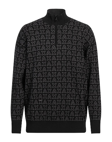 ARMANI EXCHANGE Jumper with zip Black 100% Cotton