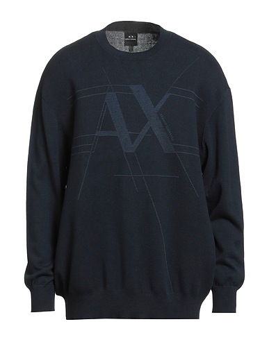 ARMANI EXCHANGE Sweater Midnight blue 78% Cotton, 15% Viscose, 6% Polyamide, 1% Elastane