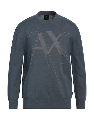 ARMANI EXCHANGE Jumper Slate blue 78% Cotton, 15% Viscose, 6% Polyamide, 1% Elastane