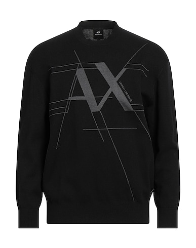 ARMANI EXCHANGE Pullover Nero 78% Cotone, 15% Viscosa, 6% Poliammide, 1% Elastan