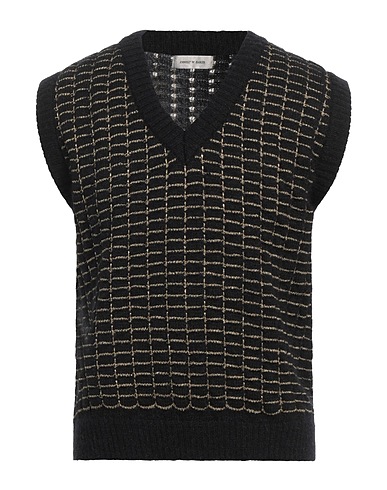 ERNEST W. BAKER Sleeveless sweater Black 100% Merino Wool, Nylon, Virgin Wool, Metallic Polyester