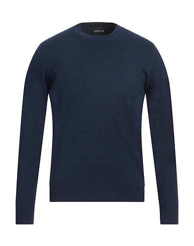 REPLAY Pullover Blu notte 95% Cotone, 5% Cachemire