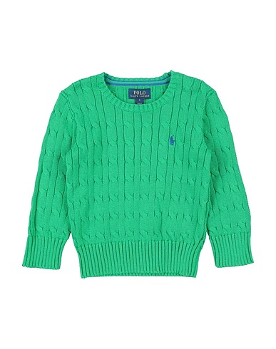 POLO RALPH LAUREN Pullover Cable-Knit Cotton Sweater
 Verde 100% Cotone