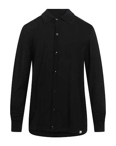 LIU •JO MAN Solid colour shirt Black 100% Wool