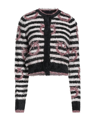 PINKO Cardigan Black 100% Polyamide, Metallic fiber, Polyester