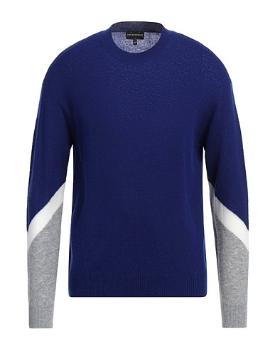 EMPORIO ARMANI Pullover Blu 90% Lana Vergine, 10% Cachemire, Poliammide, Elastan