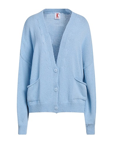 KONTATTO Cardigan Sky blue 70% Cotton, 25% Polyester, 5% Other Fibres