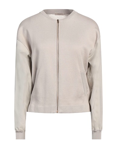 AGNONA Jumper with zip BEIGE 55% Silk, 45% Cotton, Metal