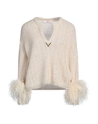 VALENTINO GARAVANI Sweater Cream 53% Polyamide, 27% Mohair wool, 15% Viscose, 3% Metallic fiber, 2% Wool