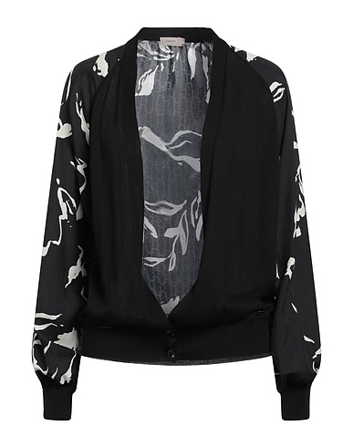 AGNONA Cardigan Black 50% Silk, 50% Cotton, Viscose, Metal