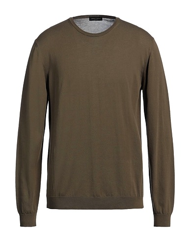 ROBERTO COLLINA Jumper Military green 100% Cotton