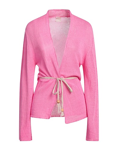 120% LINO Cardigan Pink 100% Linen