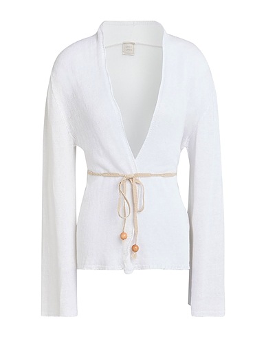 120% LINO Cardigan White 100% Linen