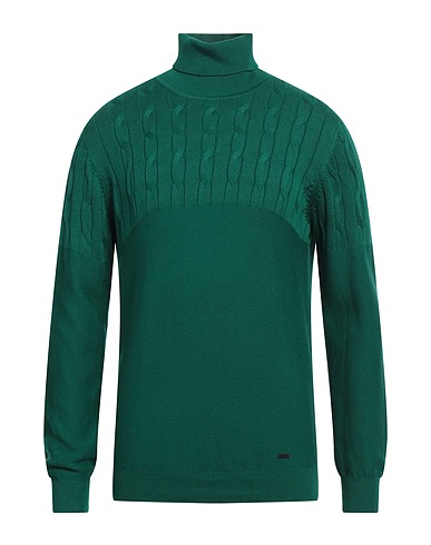 LIU •JO MAN Polo neck Emerald green 41% Cotton, 28% Polyester, 13% Polyamide, 13% Acrylic, 5% Wool