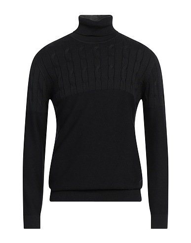 LIU •JO MAN Polo neck Black 41% Cotton, 28% Polyester, 13% Polyamide, 13% Acrylic, 5% Wool