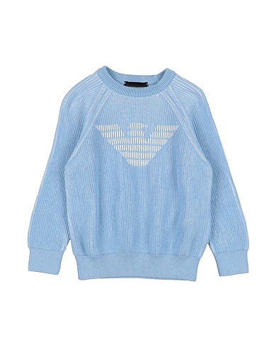 EMPORIO ARMANI Jumper Light blue 100% Cotton
