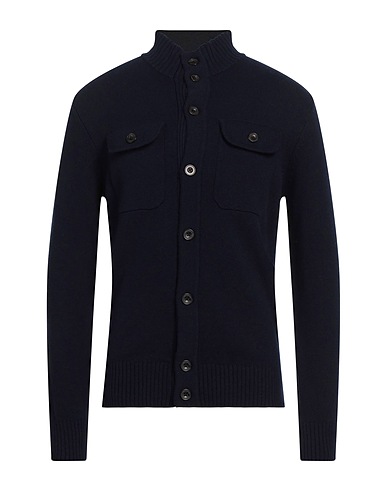 HACKETT Cardigan Midnight blue 95% Wool, 5% Cashmere