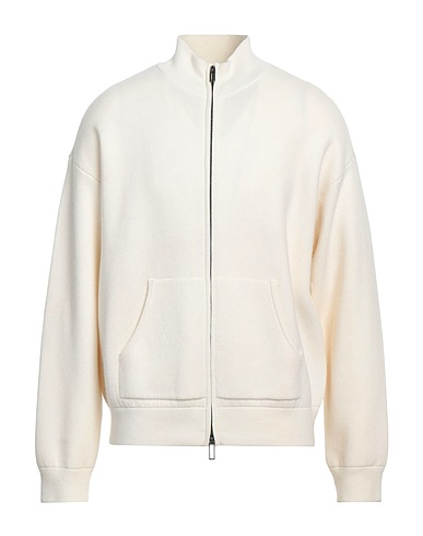 EMPORIO ARMANI Sweater with zip AVORIO 92% Virgin Wool, 4% Polyamide, 3% Cashmere, 1% Elastane
