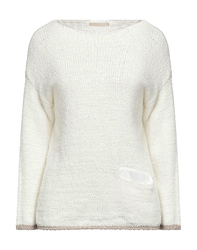 PUROTATTO Pullover Bianco 80% Cotone, 20% Poliammide