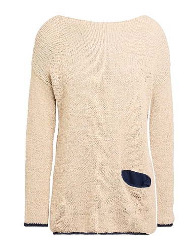PUROTATTO Sweater Light brown 80% Cotton, 20% Polyamide