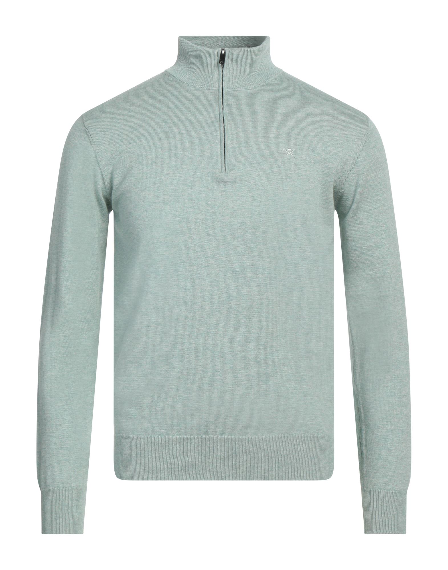 HACKETT Sweater with zip Light green 80% Cotton, 20% Silk
