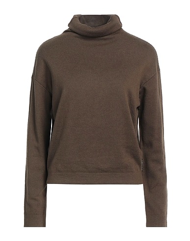 ALESSIA SANTI Polo neck Khaki 85% Cotton, 15% Wool
