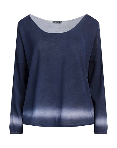 PUROTATTO Pullover Blu navy 100% Cotone