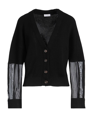 BRUNELLO CUCINELLI Cardigan Nero 100% Cotone