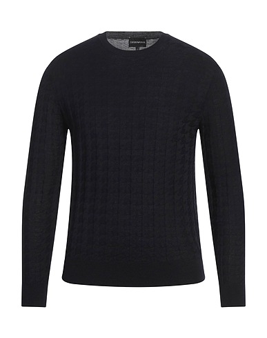 EMPORIO ARMANI Pullover Blu notte 100% Lana Vergine, Poliammide, Elastan