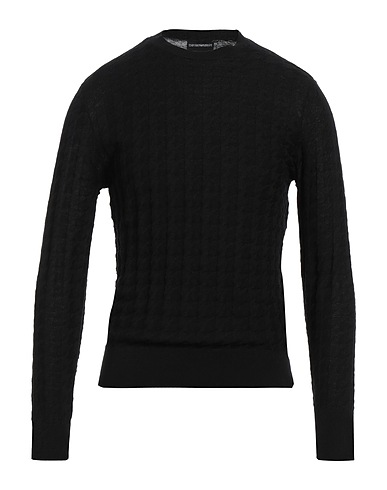 EMPORIO ARMANI Jumper Black 100% Virgin Wool, Polyamide, Elastane