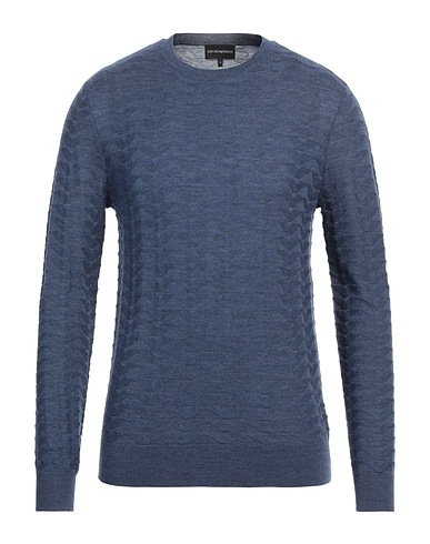 EMPORIO ARMANI Sweater Blue 100% Virgin Wool, Polyamide, Elastane